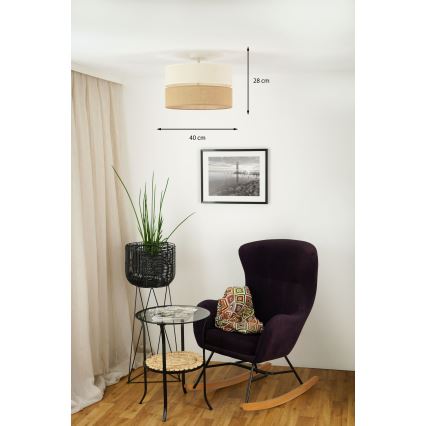 Brilagi - Lubinis šviestuvas ROYAL YUTE 1xE27/15W/230V skersmuo 40 cm smėlio/kreminė spalva