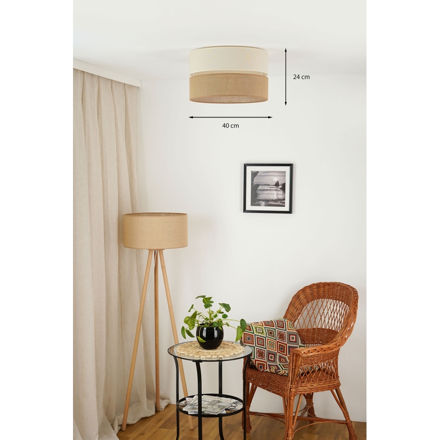 Brilagi - Lubinis šviestuvas ROYAL YUTE 1xE27/15W/230V skersmuo 40 cm smėlio/kreminės spalvos
