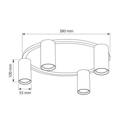 Brilagi - lubinis šviestuvas SELE 4xGU10/30W/230V smėlinis