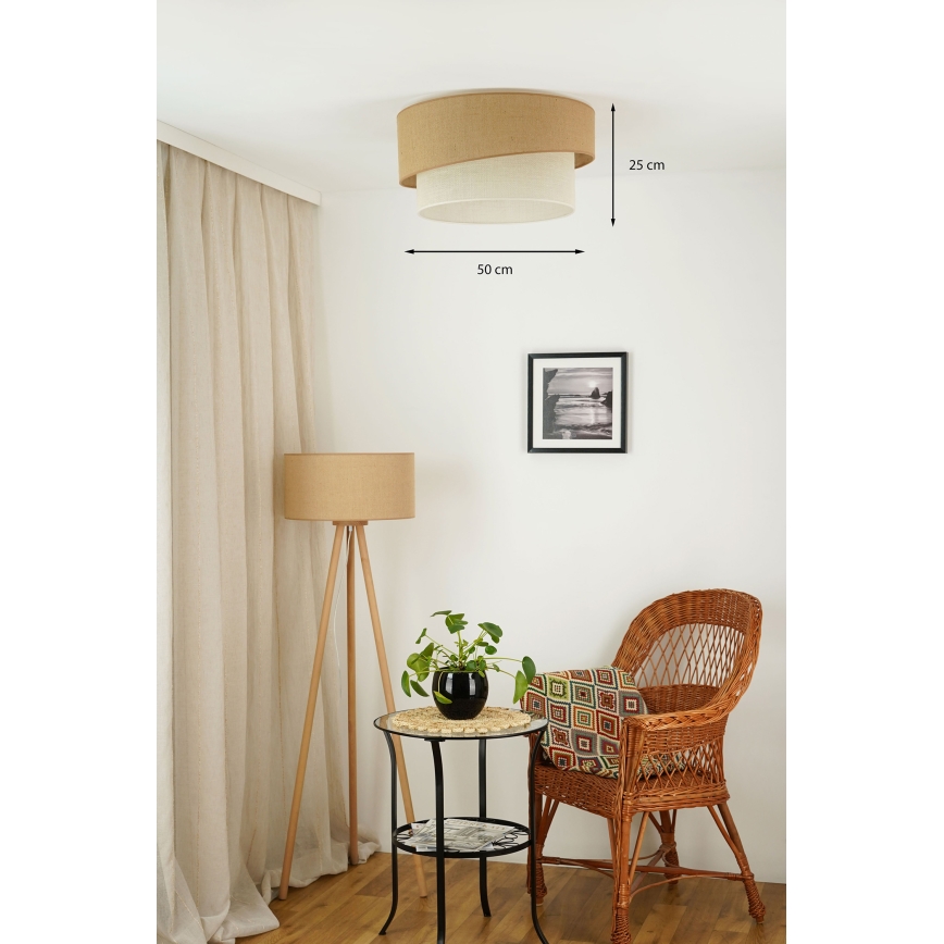 Brilagi - Lubinis šviestuvas SHINE 1xE27/15W/230V diametras 50 cm smėlio spalva/kreminė