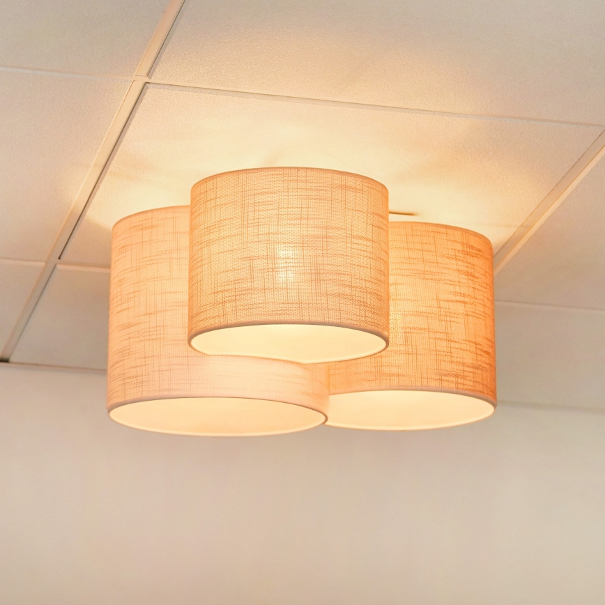 Brilagi - Lubinis šviestuvas SNAKE 3xE27/15W/230V 50x57 cm pilka/kreminė