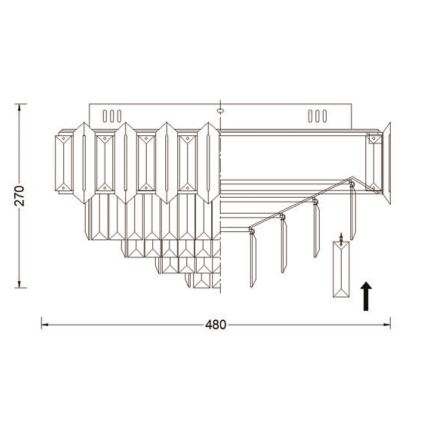 Brilagi - Lubinis šviestuvas SPECTRA 5xE14/40W/230V skersm. 48 cm juodas