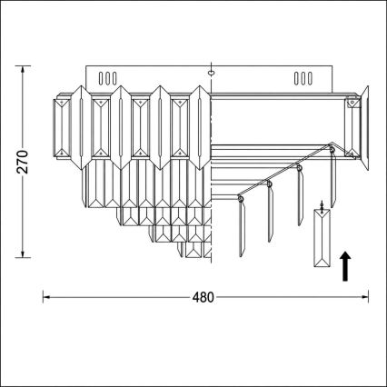 BRILAGI - Lubinis šviestuvas SPECTRA 5xE14/40W/230V skersm. 48 cm juodas