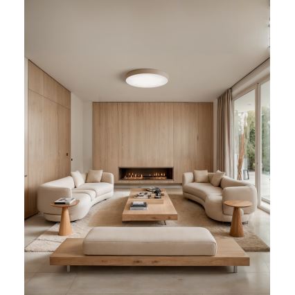 Brilagi - Lubinis šviestuvas su jutikliu CLARE 6xE27/24W/230V diametras 80 cm smėlio spalva