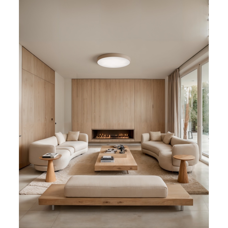 Brilagi - Lubinis šviestuvas su jutikliu CLARE 6xE27/24W/230V diametras 80 cm smėlio spalva