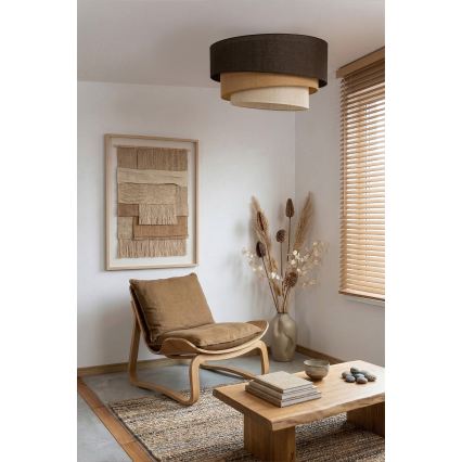 Brilagi - Lubinis šviestuvas TRIO 3xE27/60W/230V Ø 60 cm ruda/bėžinė/balta