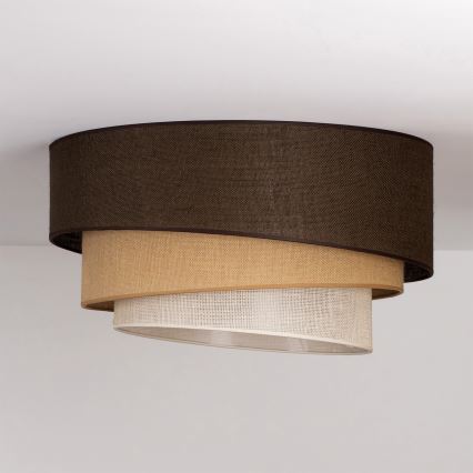 Brilagi - Lubinis šviestuvas TRIO 3xE27/60W/230V Ø 60 cm ruda/bėžinė/balta