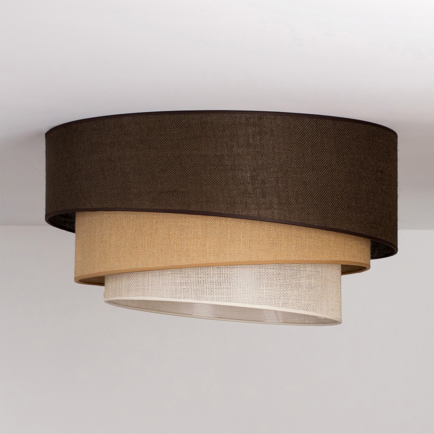 Brilagi - Lubinis šviestuvas TRIO 3xE27/60W/230V Ø 60 cm ruda/bėžinė/balta