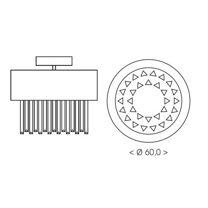 Brilagi - lubinis šviestuvas VERVE 6xE14/40W/230V skersmuo 60 cm auksinis