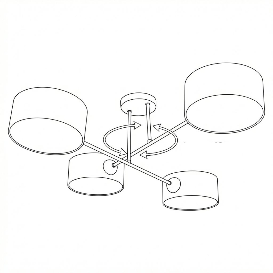 Brilagi - Lubinis šviestuvas VIRGO 4xE14/40W/230V smėlio/juoda