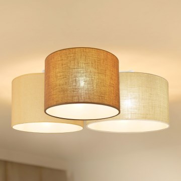 Brilagi - Lubinis šviestuvas VORAS 3xE27/15W/230V smėlio spalva/kreminė
