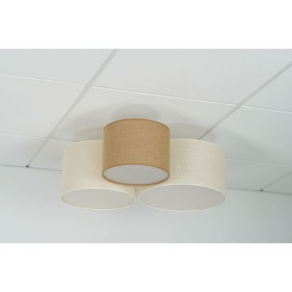 Brilagi - Lubinis šviestuvas VORAS 3xE27/15W/230V smėlio spalva/kreminė