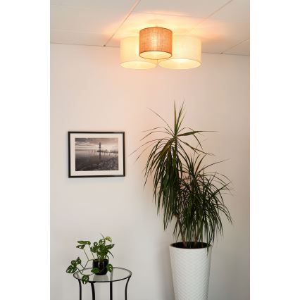 Brilagi - Lubinis šviestuvas VORAS 3xE27/15W/230V smėlio spalva/kreminė