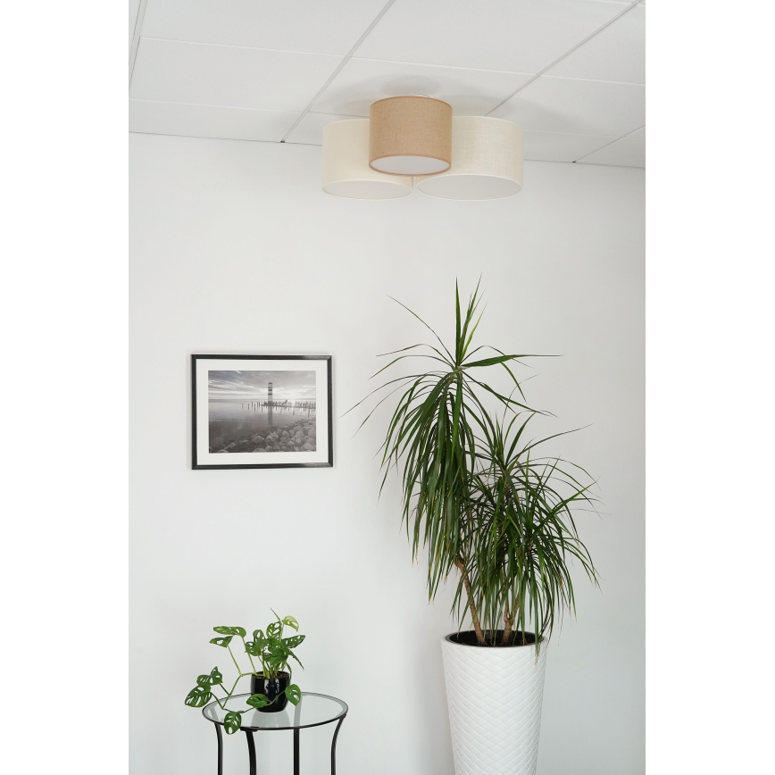 Brilagi - Lubinis šviestuvas VORAS 3xE27/15W/230V smėlio spalva/kreminė