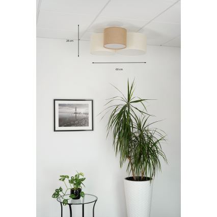 Brilagi - Lubinis šviestuvas VORAS 3xE27/15W/230V smėlio spalva/kreminė
