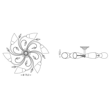 BRILAGI - Lubinis šviestuvas WILLOW 6xE27/40W/230V Ø 75 cm bronzinis
