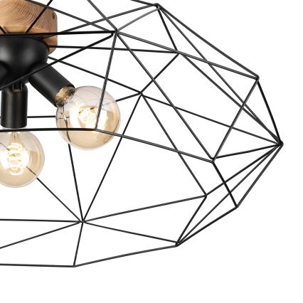 Brilagi - Lubinis šviestuvas WOODY BASKET 3xE27/60W/230V, skersmė 80 cm, ąžuolas