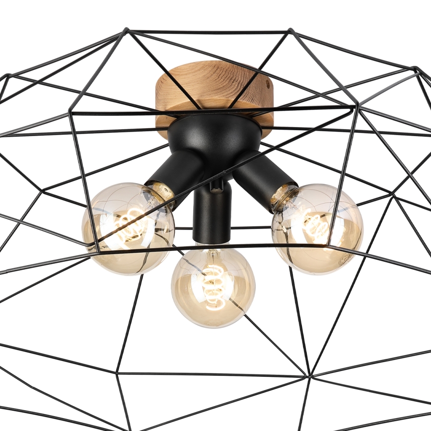 Brilagi - Lubinis šviestuvas WOODY BASKET 3xE27/60W/230V, skersmė 80 cm, ąžuolas