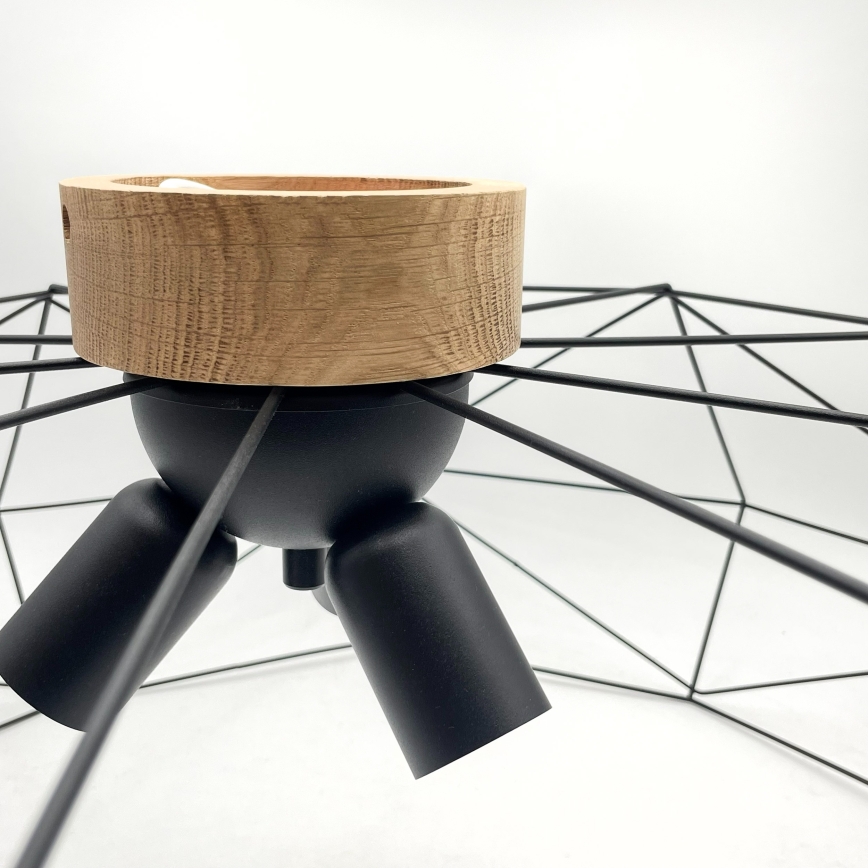 Brilagi - Lubinis šviestuvas WOODY BASKET 3xE27/60W/230V, skersmė 80 cm, ąžuolas