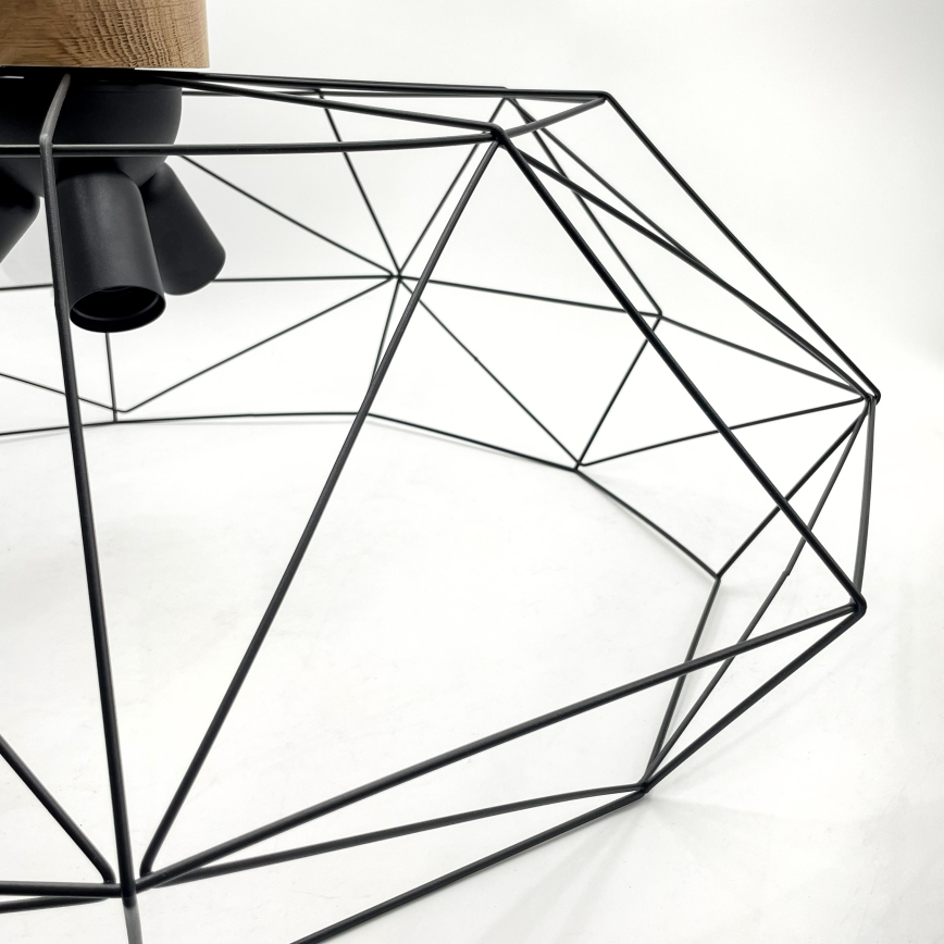 Brilagi - Lubinis šviestuvas WOODY BASKET 3xE27/60W/230V, skersmė 80 cm, ąžuolas