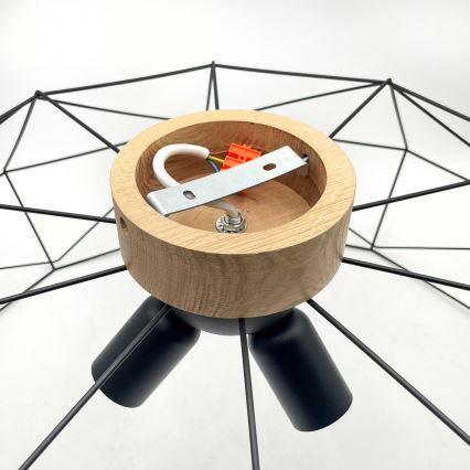 Brilagi - Lubinis šviestuvas WOODY BASKET 3xE27/60W/230V, skersmė 80 cm, ąžuolas