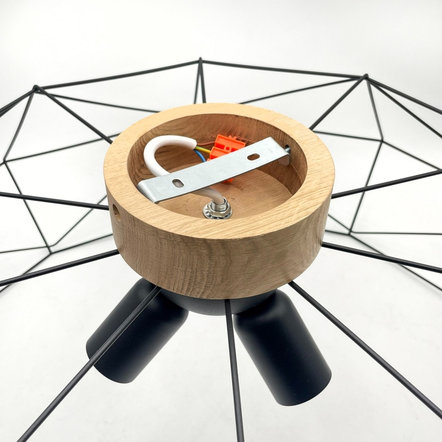 Brilagi - Lubinis šviestuvas WOODY BASKET 3xE27/60W/230V, skersmė 80 cm, ąžuolas