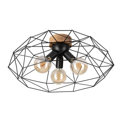 Brilagi - lubinis šviestuvas WOODY BASKET 3xE27/60W/230V skersmuo 60 cm, ąžuolas