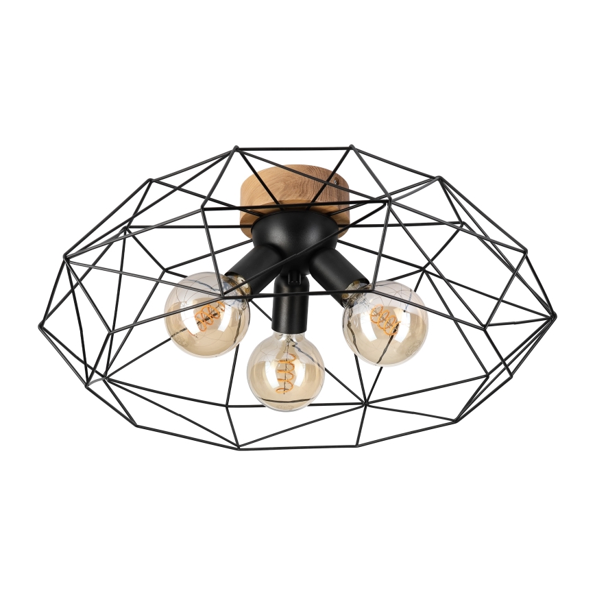 Brilagi - lubinis šviestuvas WOODY BASKET 3xE27/60W/230V skersmuo 60 cm, ąžuolas