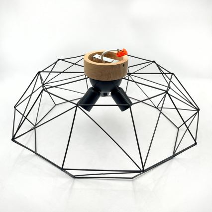 Brilagi - lubinis šviestuvas WOODY BASKET 3xE27/60W/230V skersmuo 60 cm, ąžuolas