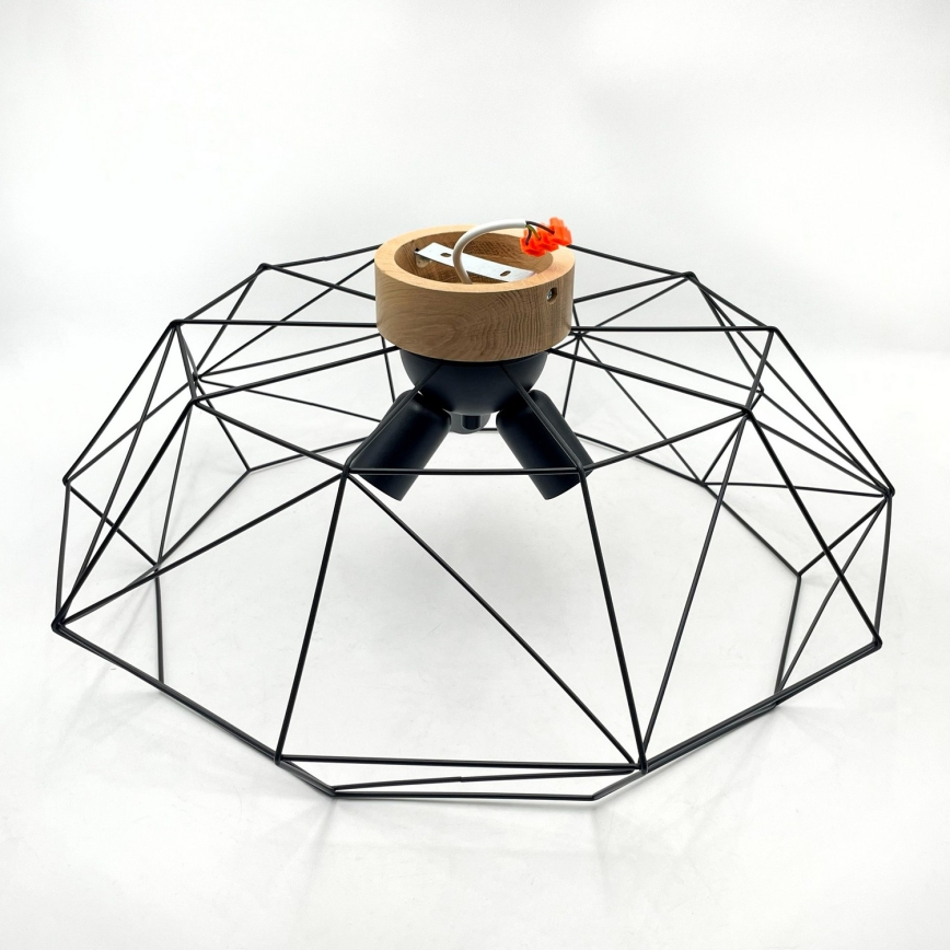 Brilagi - lubinis šviestuvas WOODY BASKET 3xE27/60W/230V skersmuo 60 cm, ąžuolas