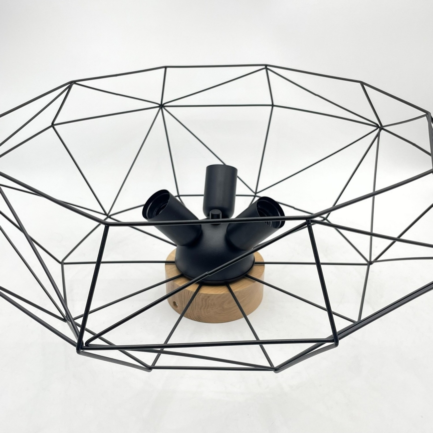 Brilagi - lubinis šviestuvas WOODY BASKET 3xE27/60W/230V skersmuo 60 cm, ąžuolas