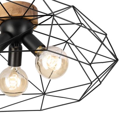 Brilagi - lubinis šviestuvas WOODY BASKET 3xE27/60W/230V skersmuo 60 cm, ąžuolas