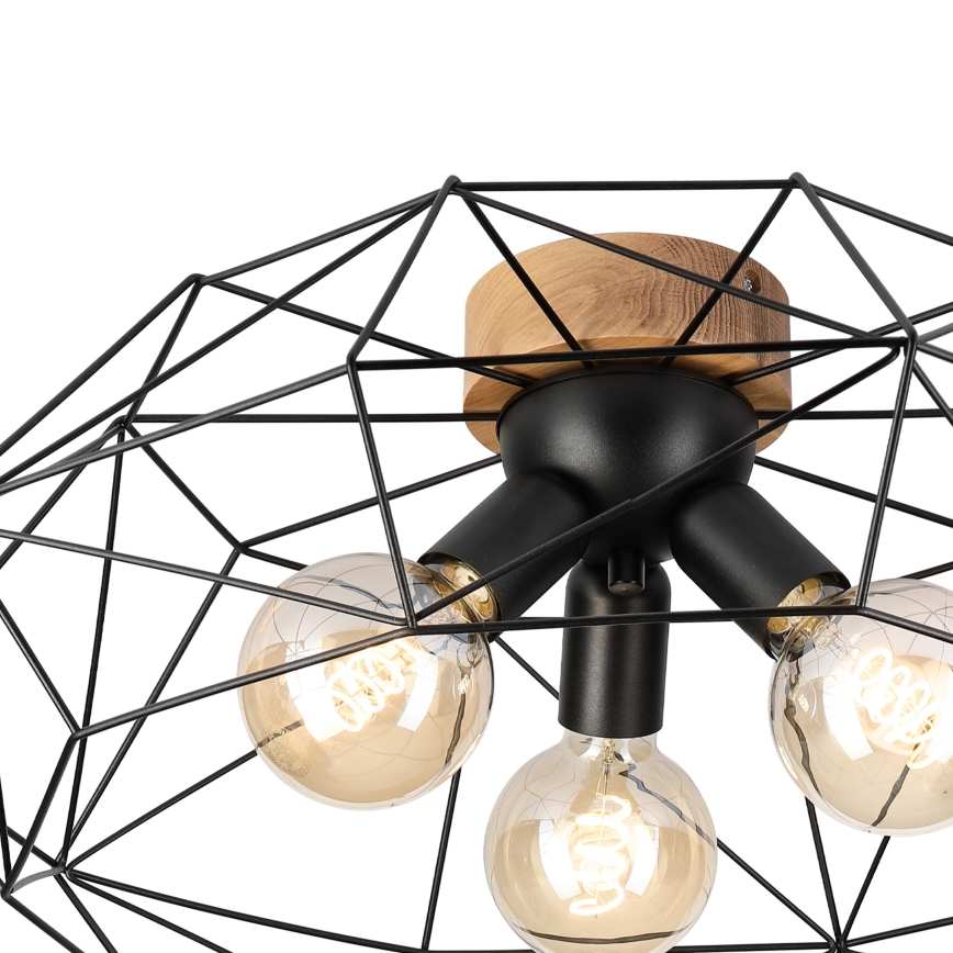 Brilagi - lubinis šviestuvas WOODY BASKET 3xE27/60W/230V skersmuo 60 cm, ąžuolas