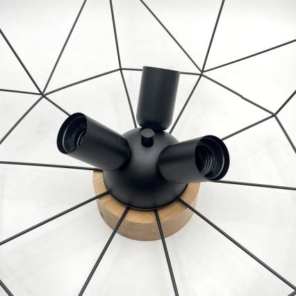 Brilagi - lubinis šviestuvas WOODY BASKET 3xE27/60W/230V skersmuo 60 cm, ąžuolas