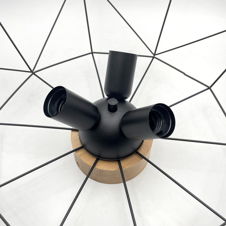 Brilagi - lubinis šviestuvas WOODY BASKET 3xE27/60W/230V skersmuo 60 cm, ąžuolas