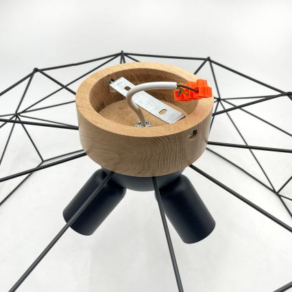 Brilagi - lubinis šviestuvas WOODY BASKET 3xE27/60W/230V skersmuo 60 cm, ąžuolas