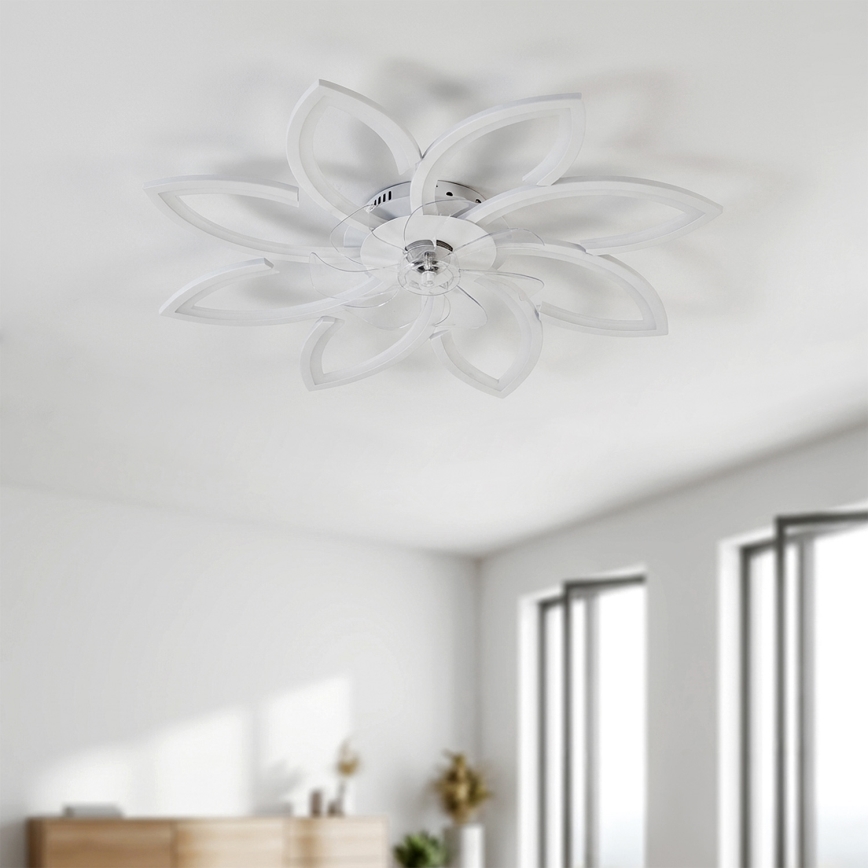Brilagi - Dimeriuojamas LED lubų ventiliatorius LED/43W/230V 3000-6500K skersmuo 90 cm baltas + nuotolinio valdymo pultas