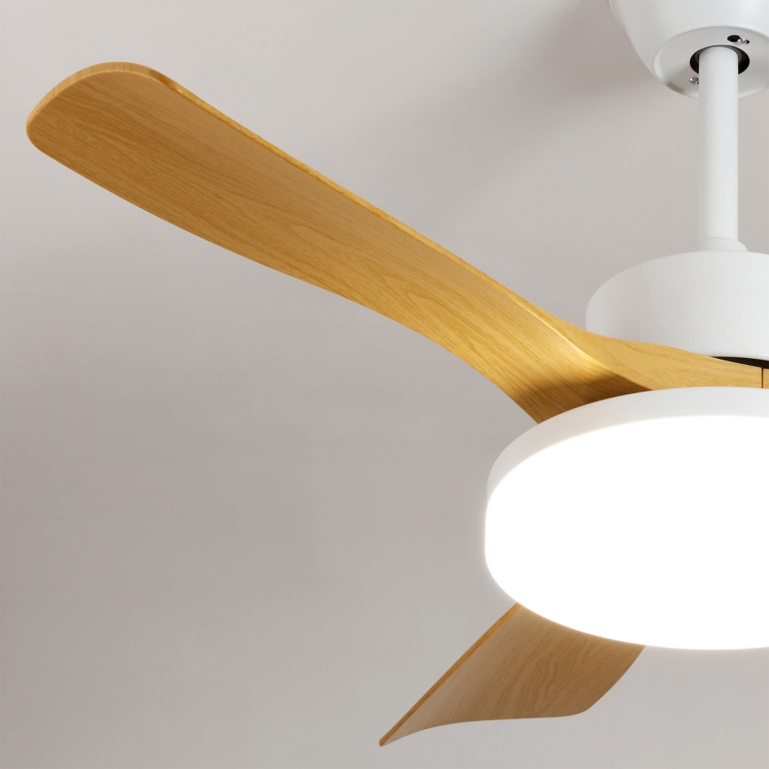 Brilagi - LED dimeriuojamas lubinis ventiliatorius LED/34W/230V 3000-6500K Ø 106 cm balta/ruda + nuotolinis valdymas