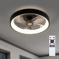 Brilagi - lubinis ventiliatorius su reguliuojamu LED apšvietimu LED/34W/230V 3000-6500K, skersmuo 50 cm, juodas + nuotolinis valdymas