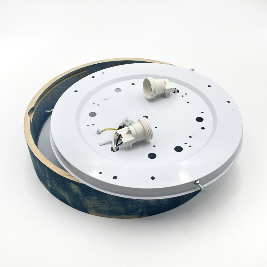 Brilagi - Lubų šviestuvas PINO 2xE27/15W/230V pušis/mėlyna skersmuo 37,5 cm