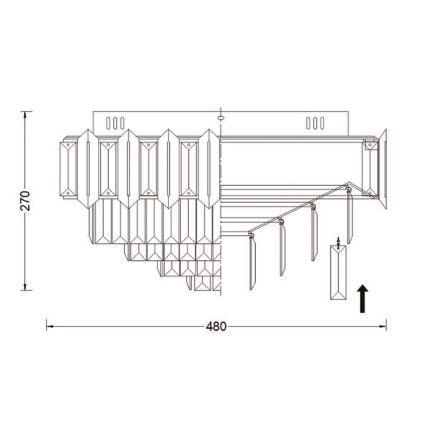 BRILAGI - lubų šviestuvas SPECTRA 5 x E14 / 40 W / 230 V, Ø 48 cm, blizgus chromas