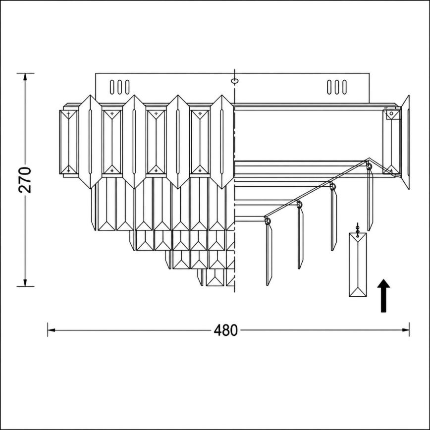 BRILAGI - Lubų šviestuvas SPECTRA 5xE14/40W/230V skers. 48 cm aukso spalvos