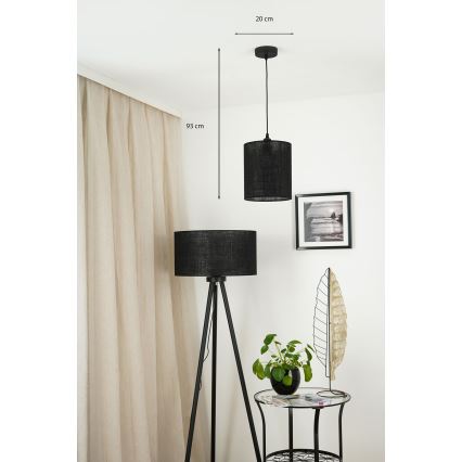 Brilagi - Pakabinamas šviestuvas ant laido TUBES 1xE27/15W/230V skersmuo 20 cm juodas