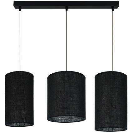 Brilagi - Lubų šviestuvas ant laido TUBES 3xE27/15W/230V juodas