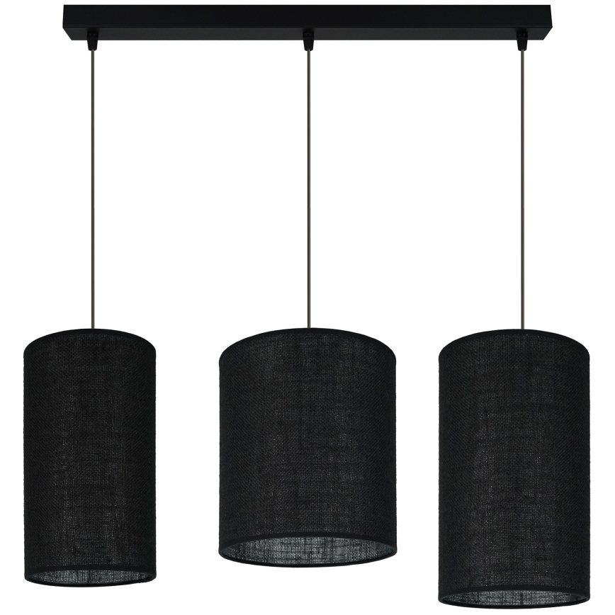 Brilagi - Lubų šviestuvas ant laido TUBES 3xE27/15W/230V juodas