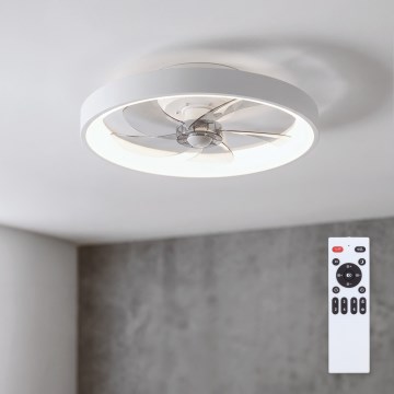 Brilagi - lubų ventiliatorius su reguliuojamu LED apšvietimu, LED 34 W, 230 V, 3000–6500 K, skersmuo 50 cm, baltas, su nuotoliniu valdymu