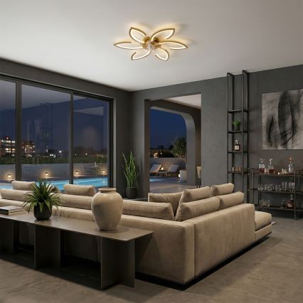 Brilagi - dimeriuojamas LED lubinis ventiliatorius LED/34W/230V 3000-6500K skersmuo 78 cm auksinis + nuotolinis valdymas