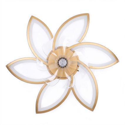 Brilagi - dimeriuojamas LED lubinis ventiliatorius LED/34W/230V 3000-6500K skersmuo 78 cm auksinis + nuotolinis valdymas