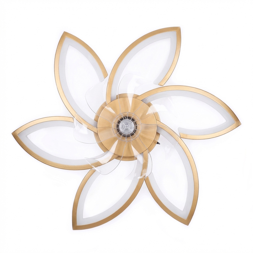 Brilagi - dimeriuojamas LED lubinis ventiliatorius LED/34W/230V 3000-6500K skersmuo 78 cm auksinis + nuotolinis valdymas