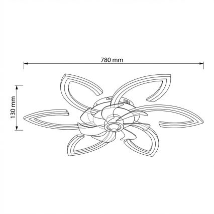 Brilagi - dimeriuojamas LED lubinis ventiliatorius LED/34W/230V 3000-6500K skersmuo 78 cm auksinis + nuotolinis valdymas